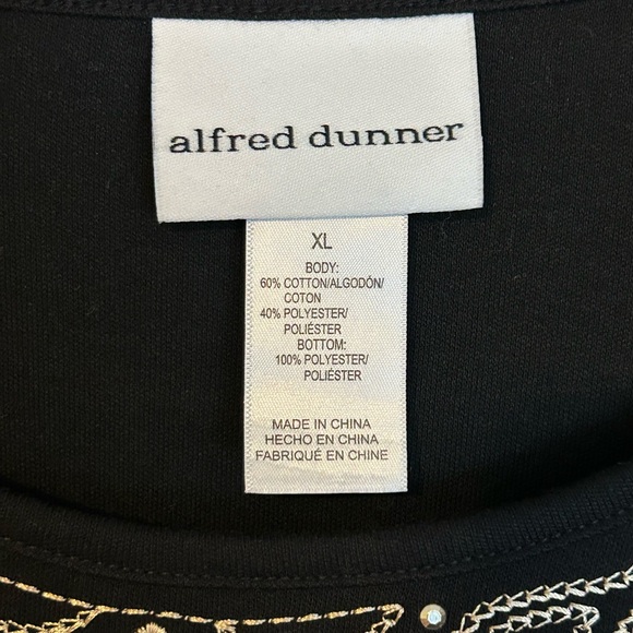 Alfred dunner black Embellished Women's Top animal print xl - Picture 3 of 4